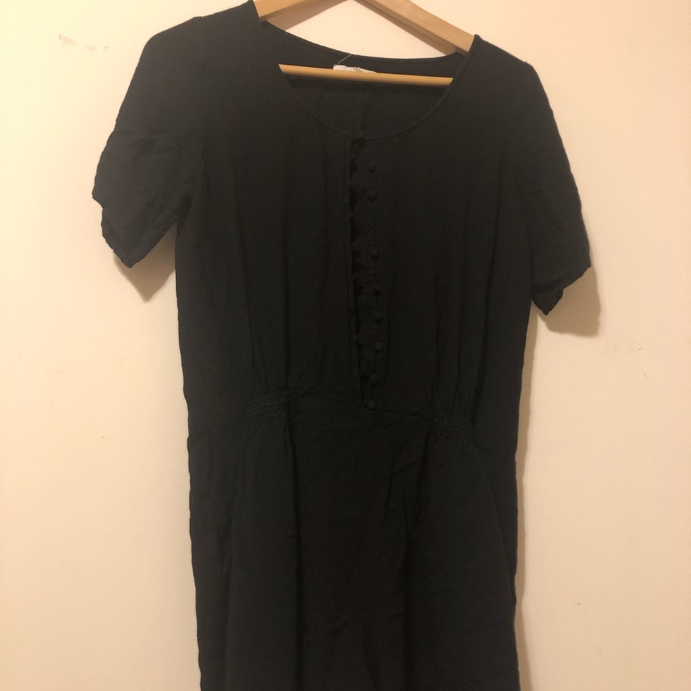 ELIOT BLACK BUTTON UP ROMPER